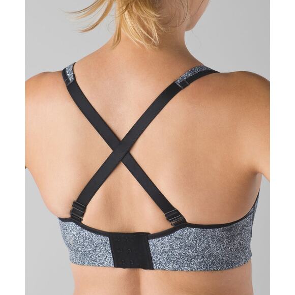 LULULEMON Ta Ta Tamer III High Support Sports Bra Rio‎ Mist White Black - Picture 3 of 9